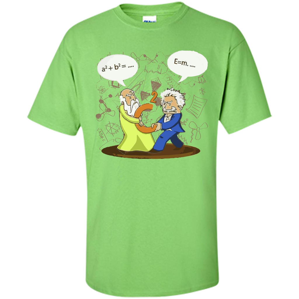 Pythagoras and Einstein T-shirt Lime