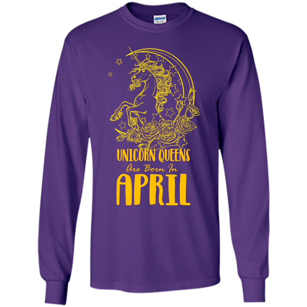 April Unicorn T-shirt Unicorn Queens Are Born In April Purple