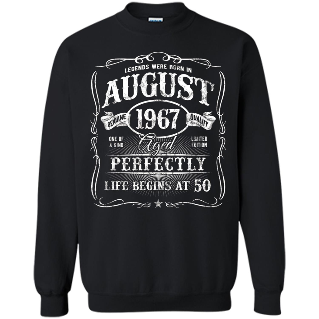Legends Were Born In August 1967 T-shirt Black
