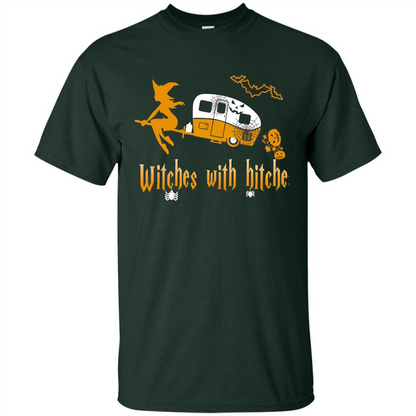 Halloween T-shirt Witches With Hitches T-shirt Forest Green