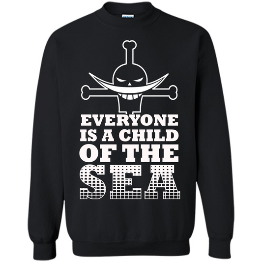Sea. Everyone Is A Child Of The Sea T-shirt Black