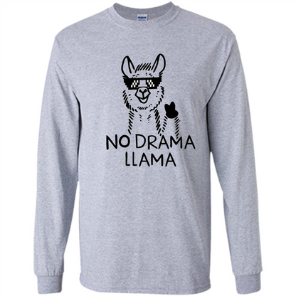 Funny No Drama Llama T-shirt Sport Grey