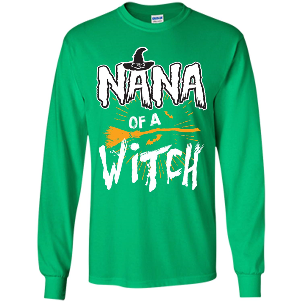 Halloween T-shirt Nana Of A Witch Irish Green