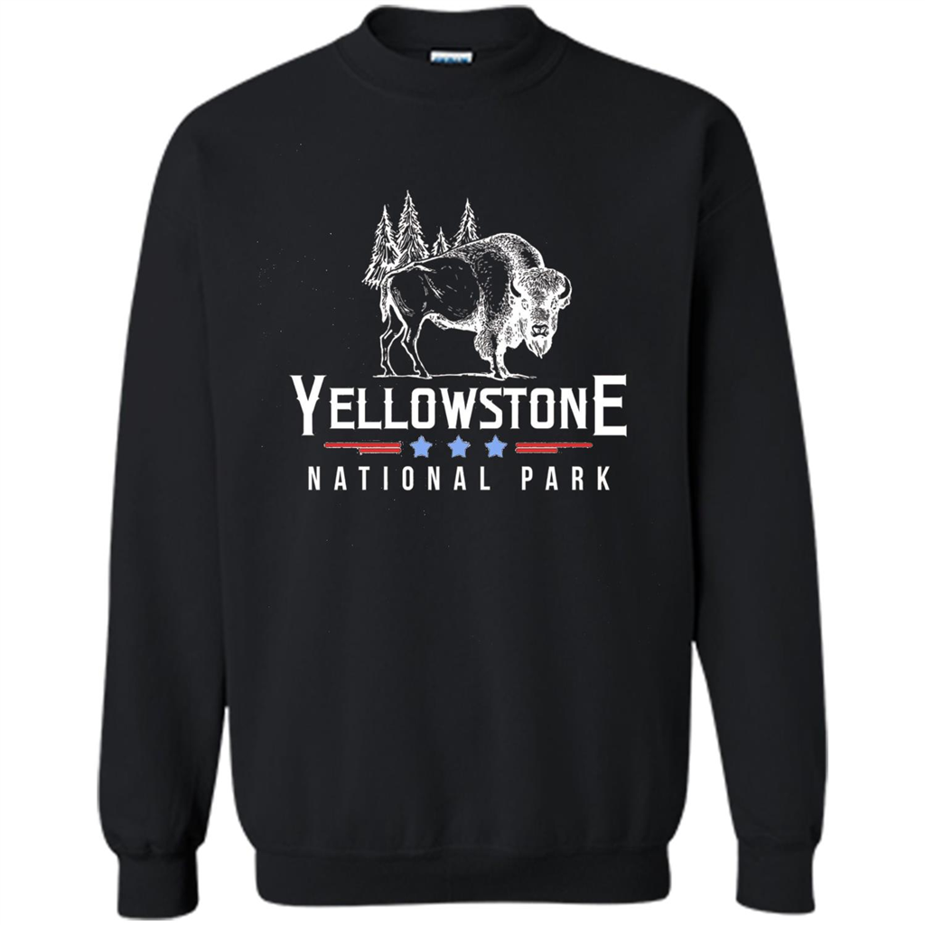 Yellowstone National Park Wyoming Buffalo T-shirt Black