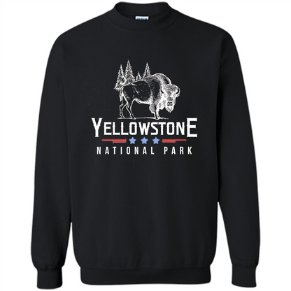 Yellowstone National Park Wyoming Buffalo T-shirt Black