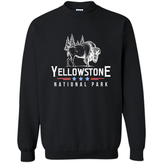 Yellowstone National Park Wyoming Buffalo T-shirt Black