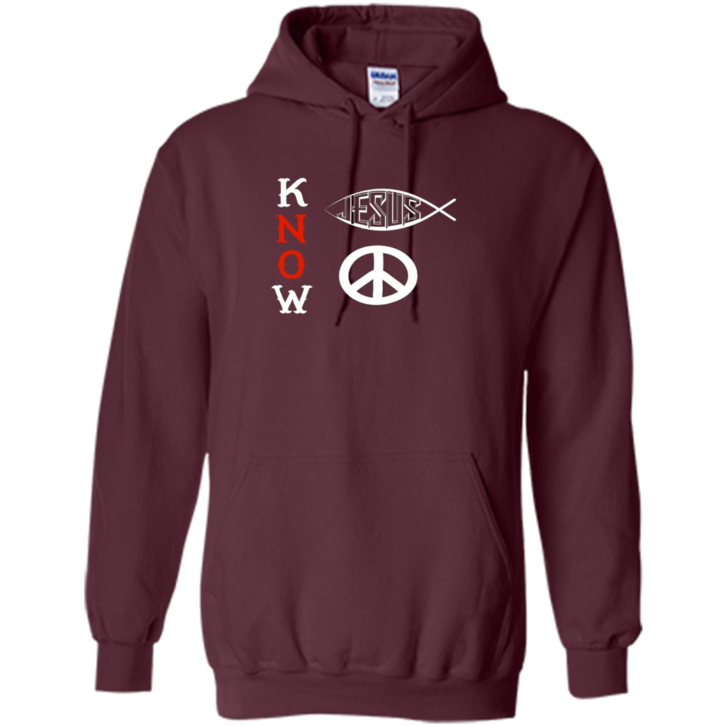 Christian T-shirt Know Jesus Know Peace Maroon