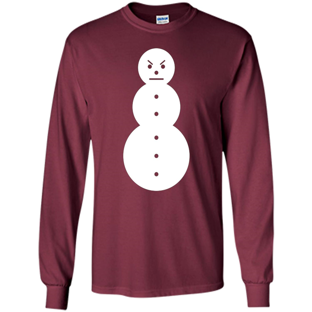 Christmas T-shirt Angry Snowman T Shirt Maroon