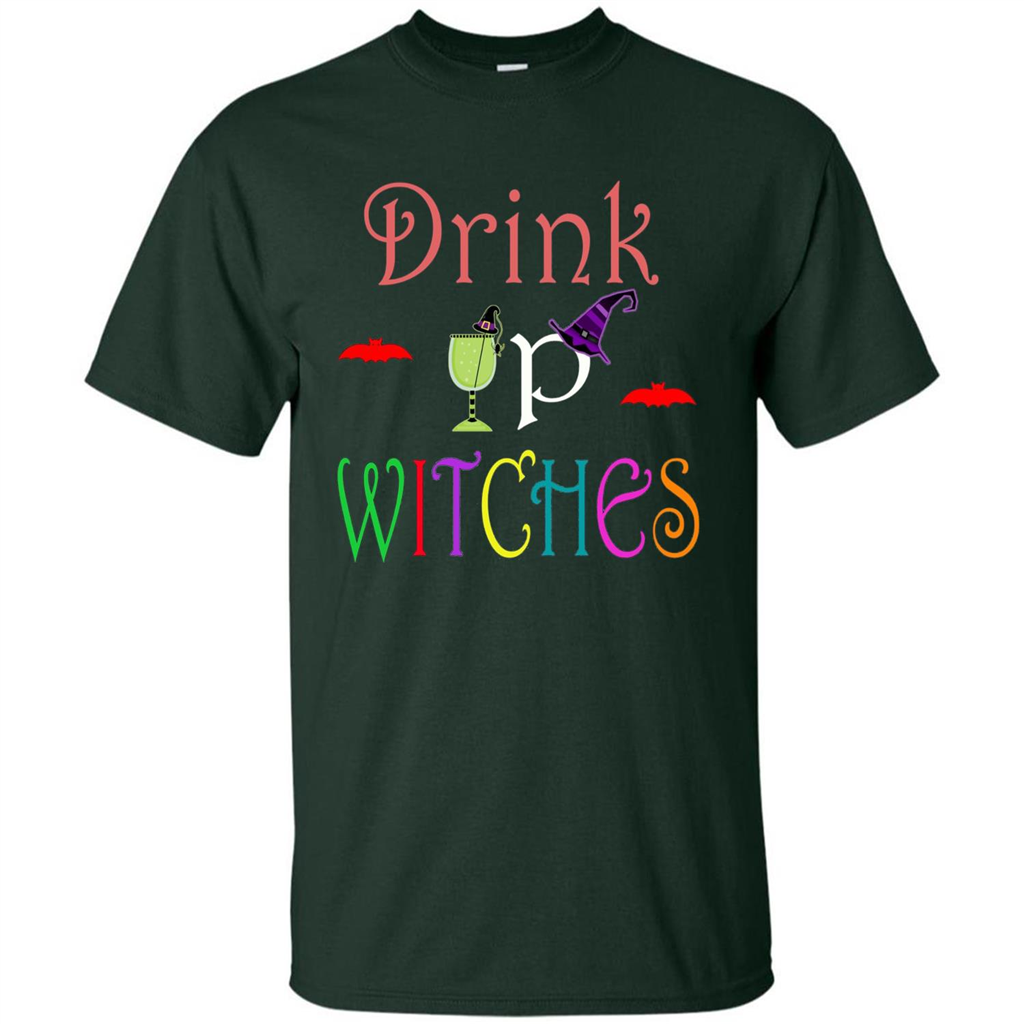 Halloween Drink Up Witches T-Shirt Forest Green