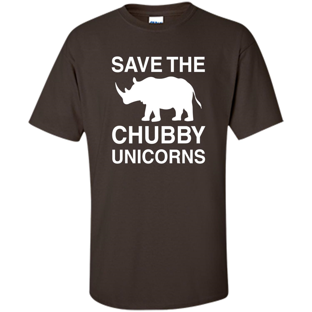 Save the Chubby Unicorns T Shirt For Men, Womens, and Kids Dark Chocolate