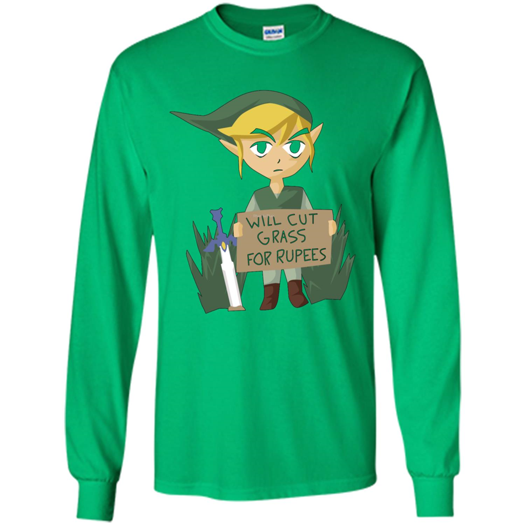Video Games T-shirt Will Cut Grass For Rupees T-shirt Irish Green