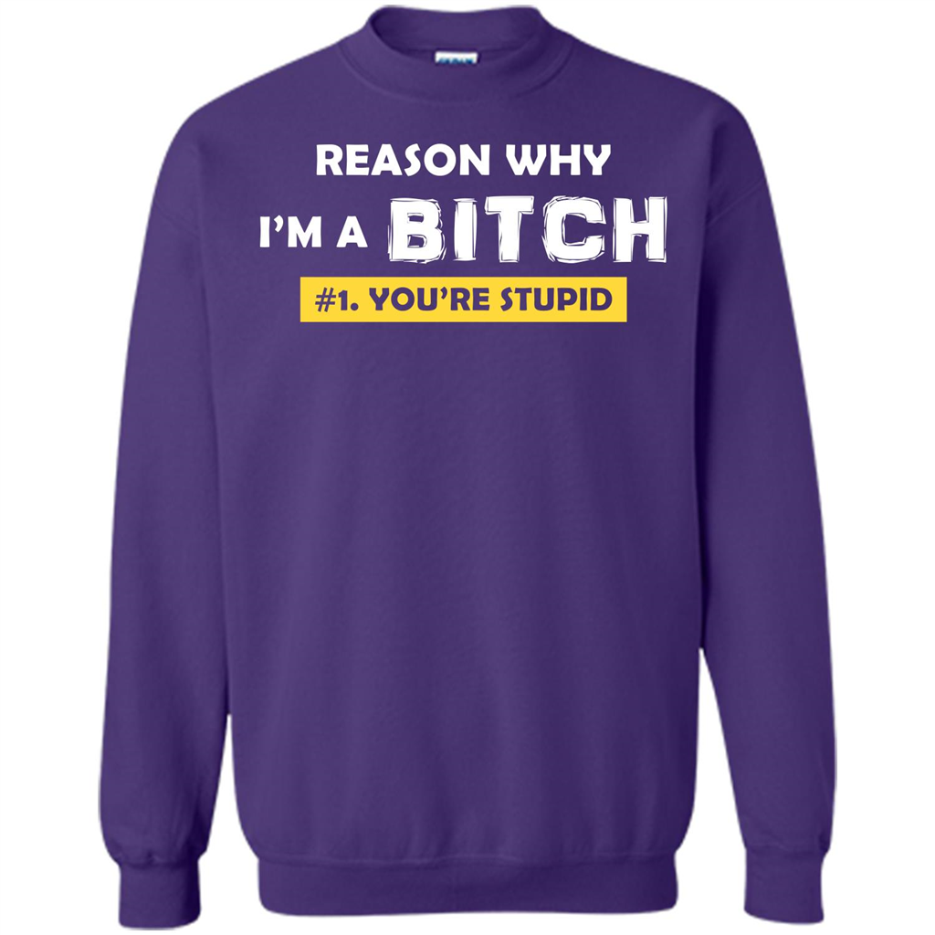 Funny T-shirt Reason Why I'm A Bitch, You're Stupid Purple
