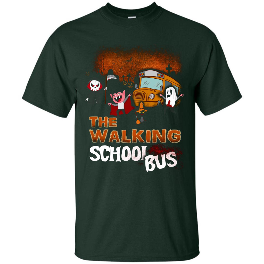 Halloween T-shirt The Walking School Bus T-shirt Forest Green