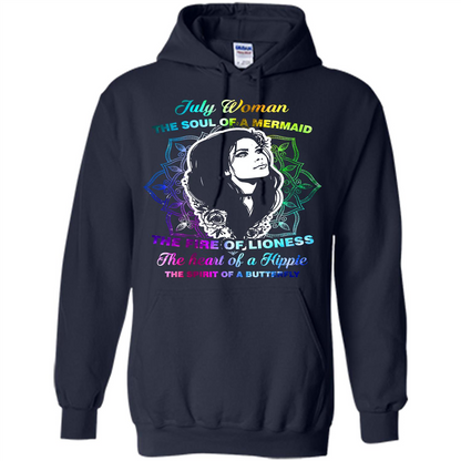 July Woman T-shirt The Heart Of A Hippie Navy