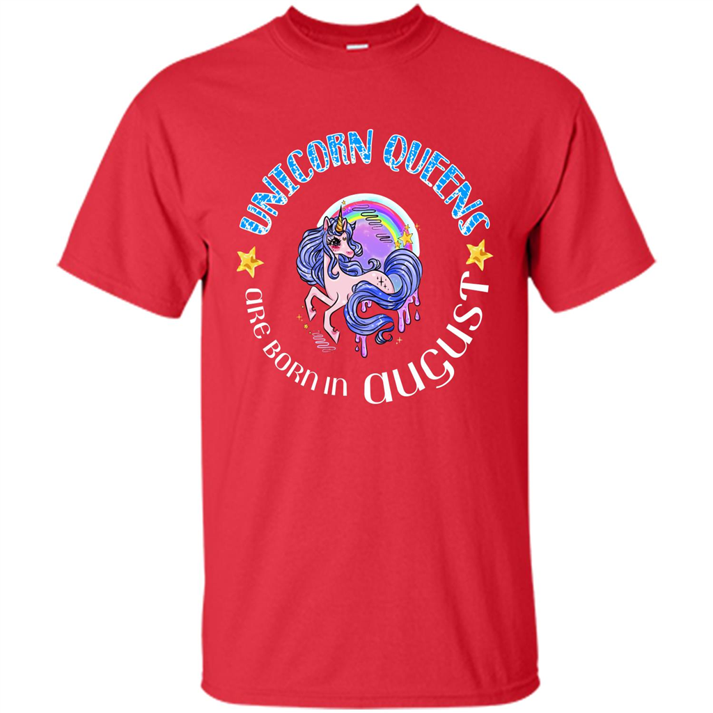 Augus Unicorn T-shirt Unicorn Queens Are Born In August Red