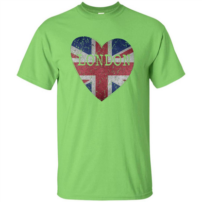 London Flag UK Heart T-shirt Lime