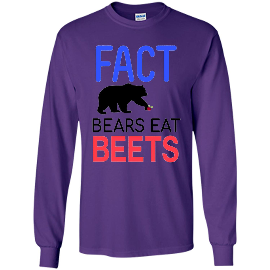 FACT Bears Eat Beets T-shirt Funny Men Women Novelty Gift Purple