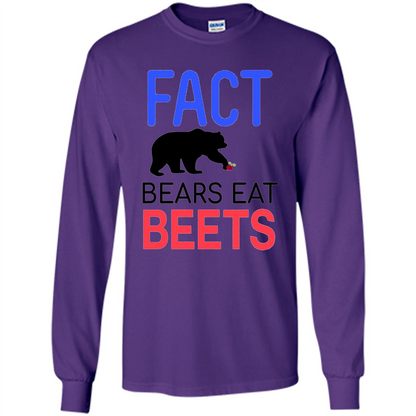 FACT Bears Eat Beets T-shirt Funny Men Women Novelty Gift Purple