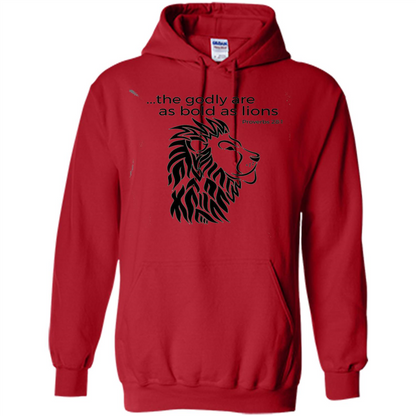 Proverbs 28:1 The Godly Are As Bold As Lions Bible Christian T-shirt Red