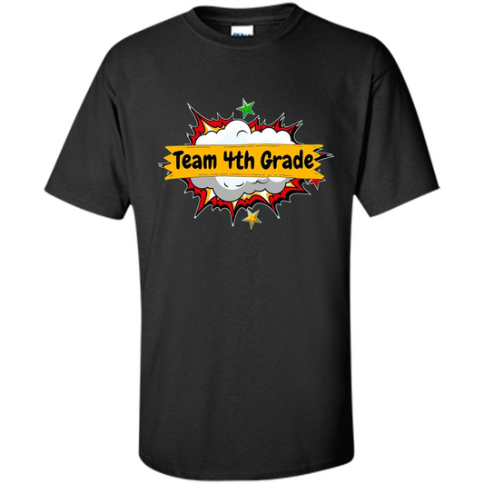 Team 4th Grade T-shirt Back To School Teacher Student T-shirt Black