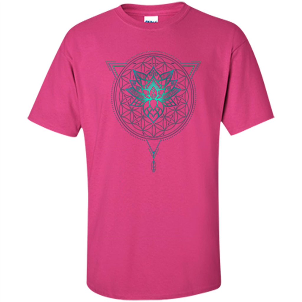Lotus Flower Of Life T-shirt Mandala in Geometric Triangle Heliconia