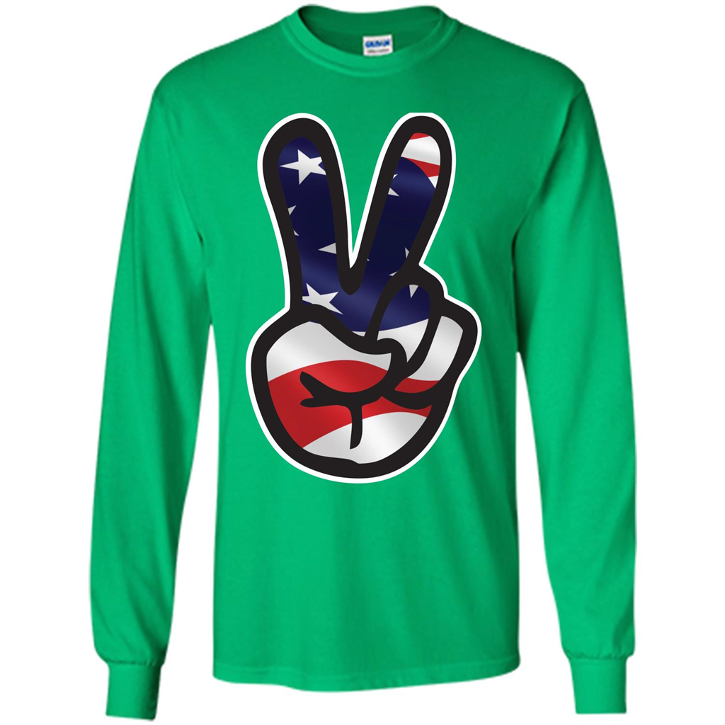 Amreican Flag Peace Guy T-shirt Irish Green