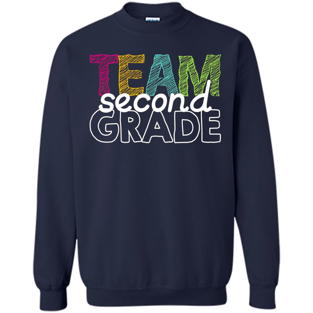 Team Second Grade Teacher T-Shirt Navy