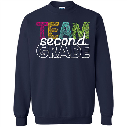 Team Second Grade Teacher T-Shirt Navy