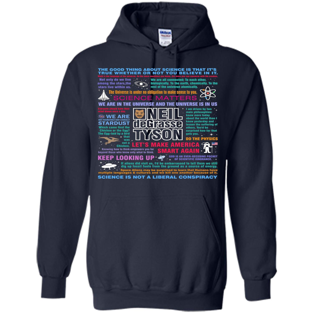 Neil deGrasse Tyson NDT Quotes T-Shirt Let's Make America Smart Again T-shirt Navy
