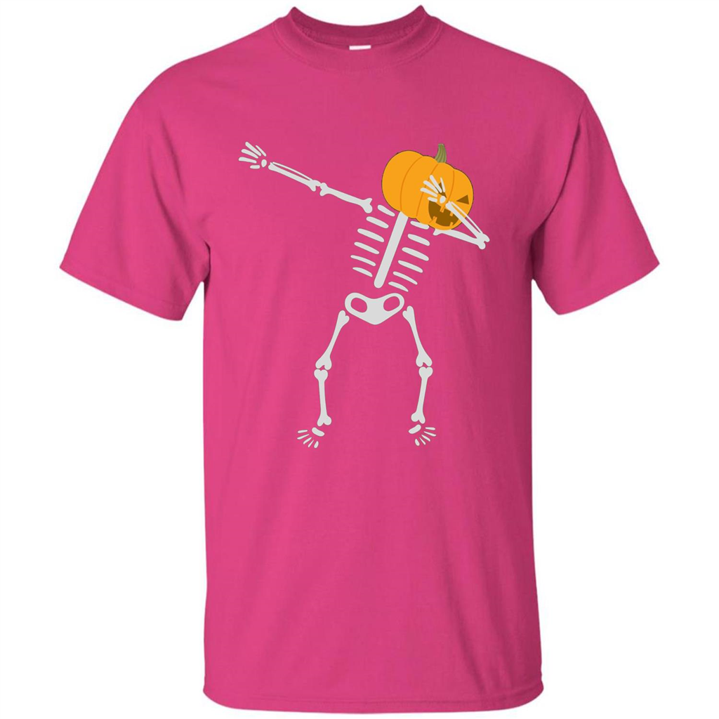 Dabbing Skeleton T-shirt Pumpkin Funny Halloween T-shirt Heliconia