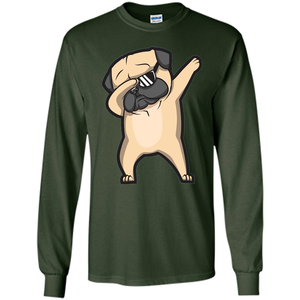 Dabbing Pug Shirt - Cute Funny Dog Dab T-shirt Forest Green
