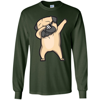 Dabbing Pug Shirt - Cute Funny Dog Dab T-shirt Forest Green