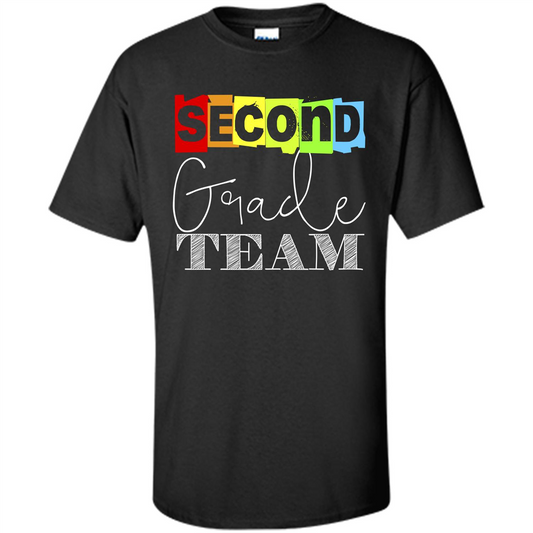 Second Grade Team T-shirt School Day T-shirt Black