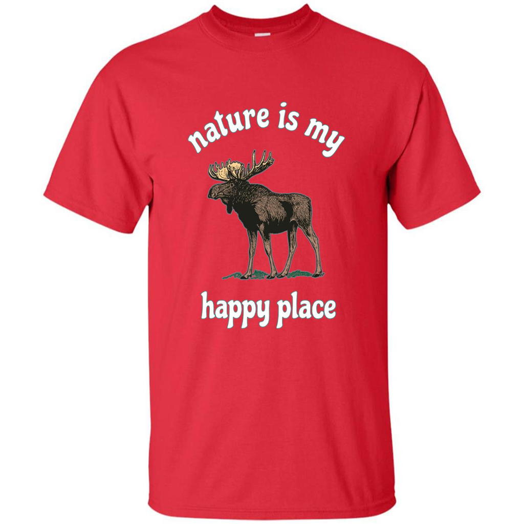Moose's Wildlife T-Shirt Nature Is My Happy Place Red