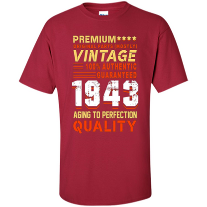 Vintage 1943 T-Shirt Aging To Perfection Quality Cardinal