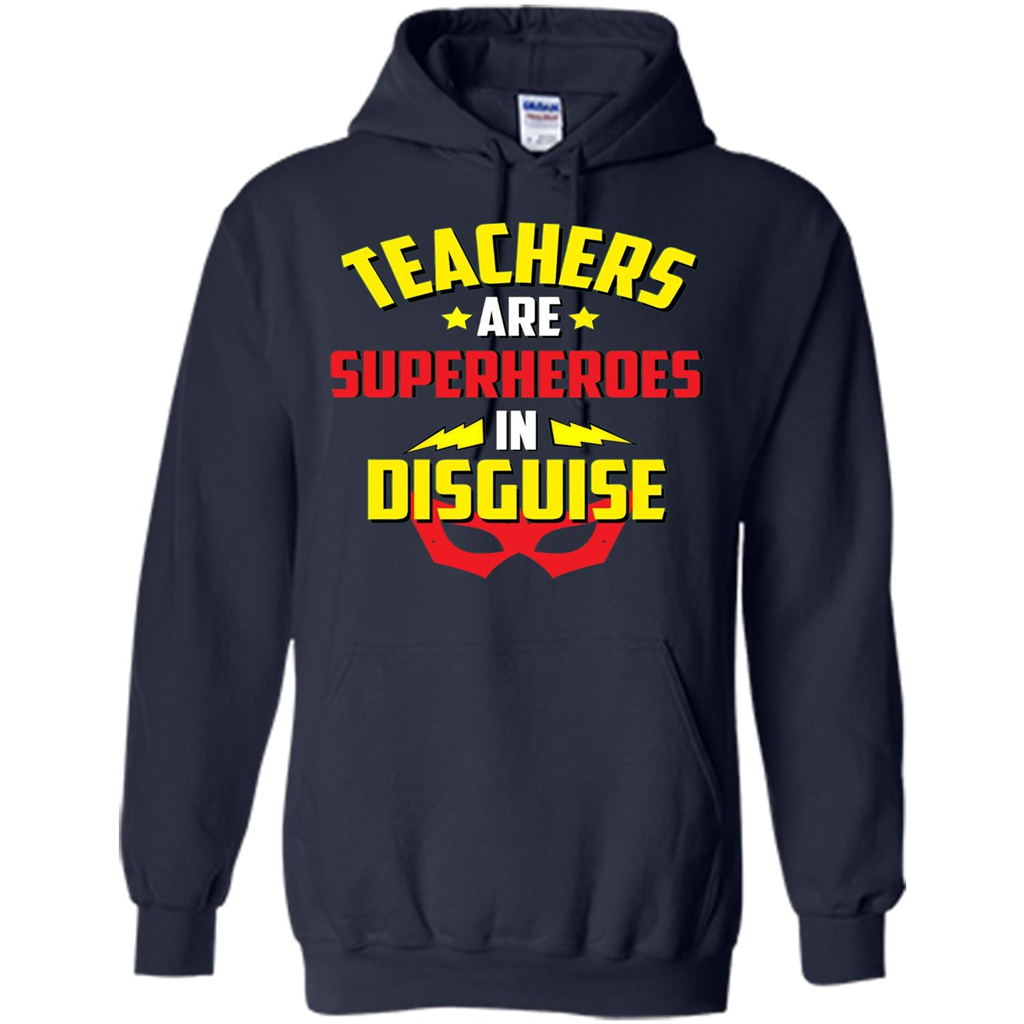 Funny Teacher Superpower Superhero In Disguise T-shirt Navy