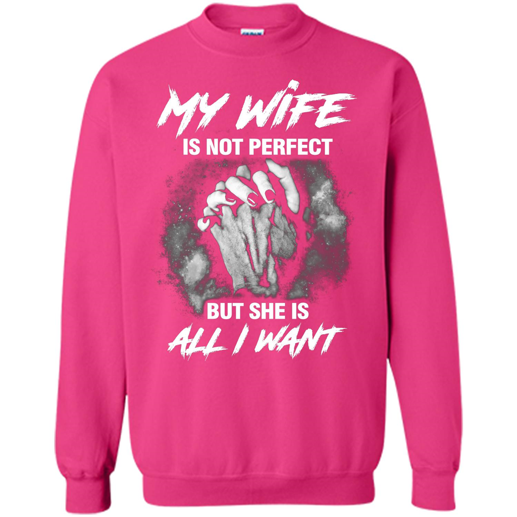Husband T-shirt My Wife Is Not Perfect But She Is All I Need Heliconia