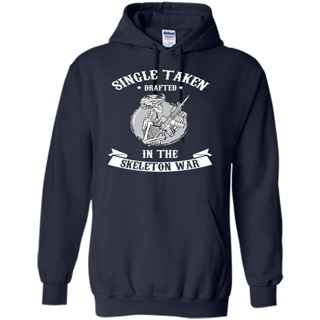Halloween T-shirt Single Taken Drafted In The Skeleton War Navy