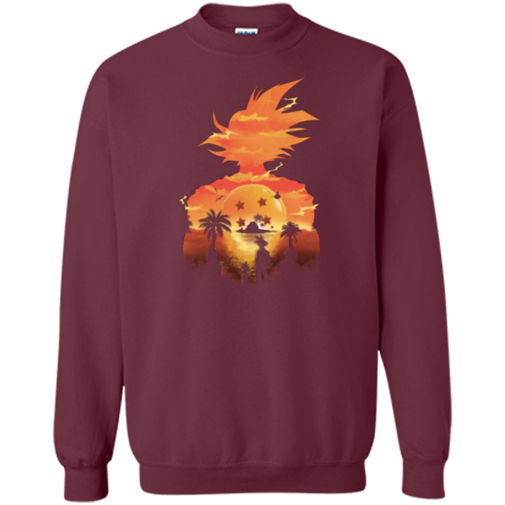 Beautiful Sunset T-shirt Son Goku T-shirt Maroon