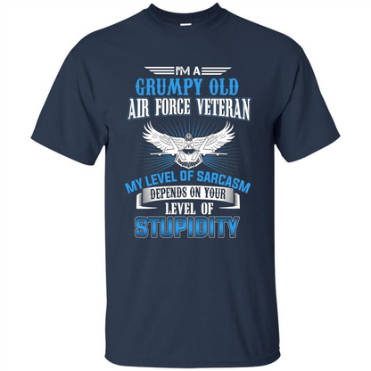 I'm A Grumpy Old Air Force Veteran T-shirt Navy