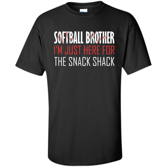 Softball Brother T-shirt I'm Just Here For The Snack Shack Black