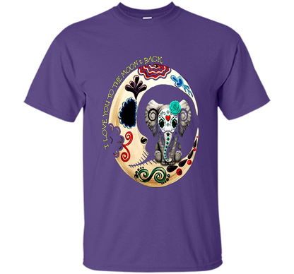 Elephant I Love You To The Moon Back T-shirt Purple