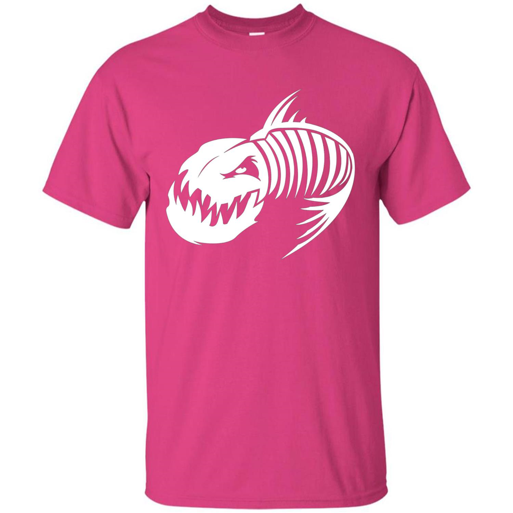 Fisherman Gift T-shirt Badass Fish Bone Skeleton Heliconia