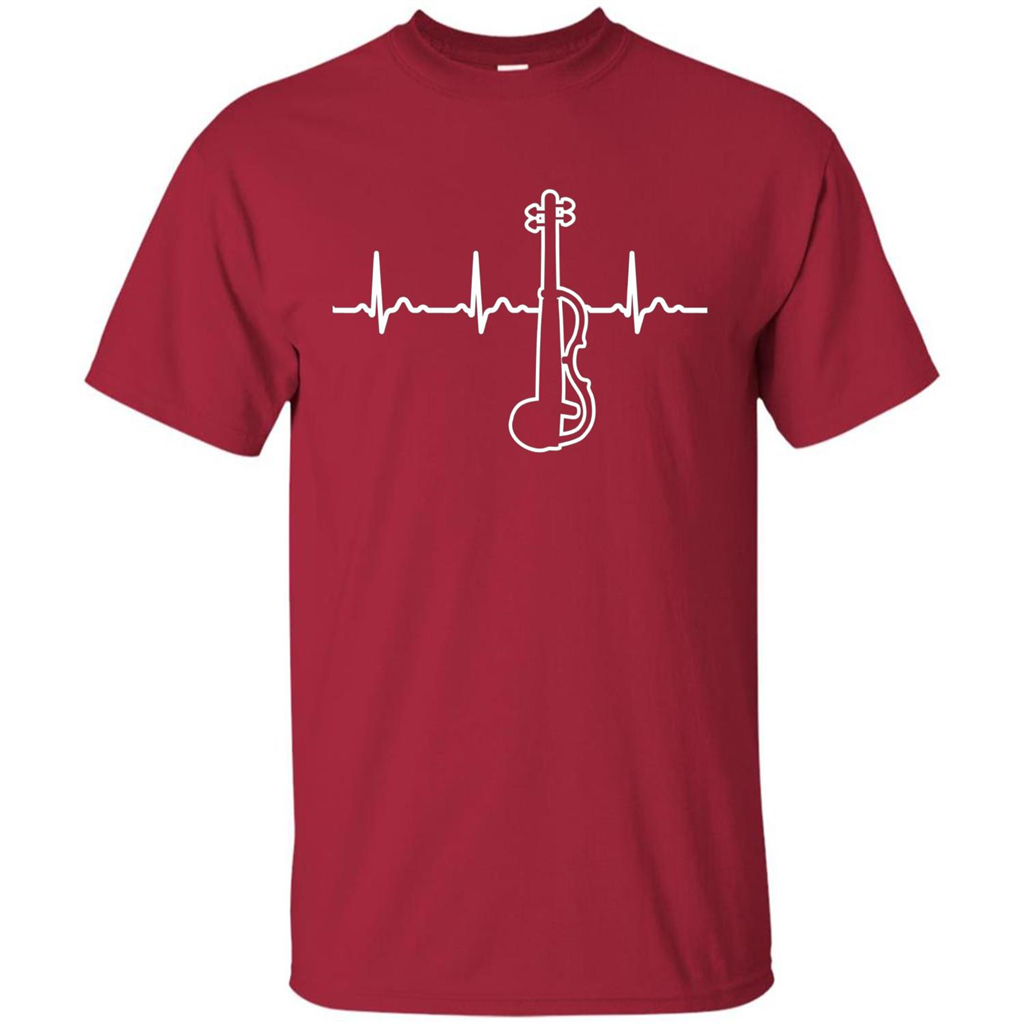 Electric Violin Heartbeat T-Shirt Special Instrument T-shirt Cardinal