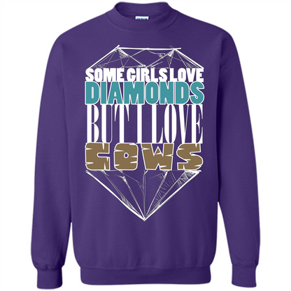Cow Lovers T-shirt Some Girls Love Diamond But I Love Cows Purple