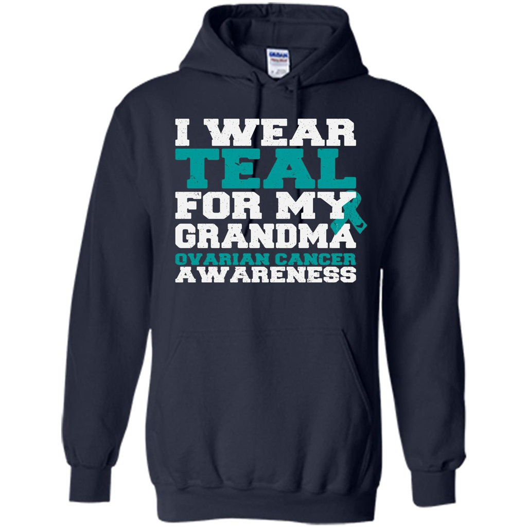 Cancer Awarenesss T-shirt I Wear Teal For My Grandma Ovarian Cancer Awareness Navy