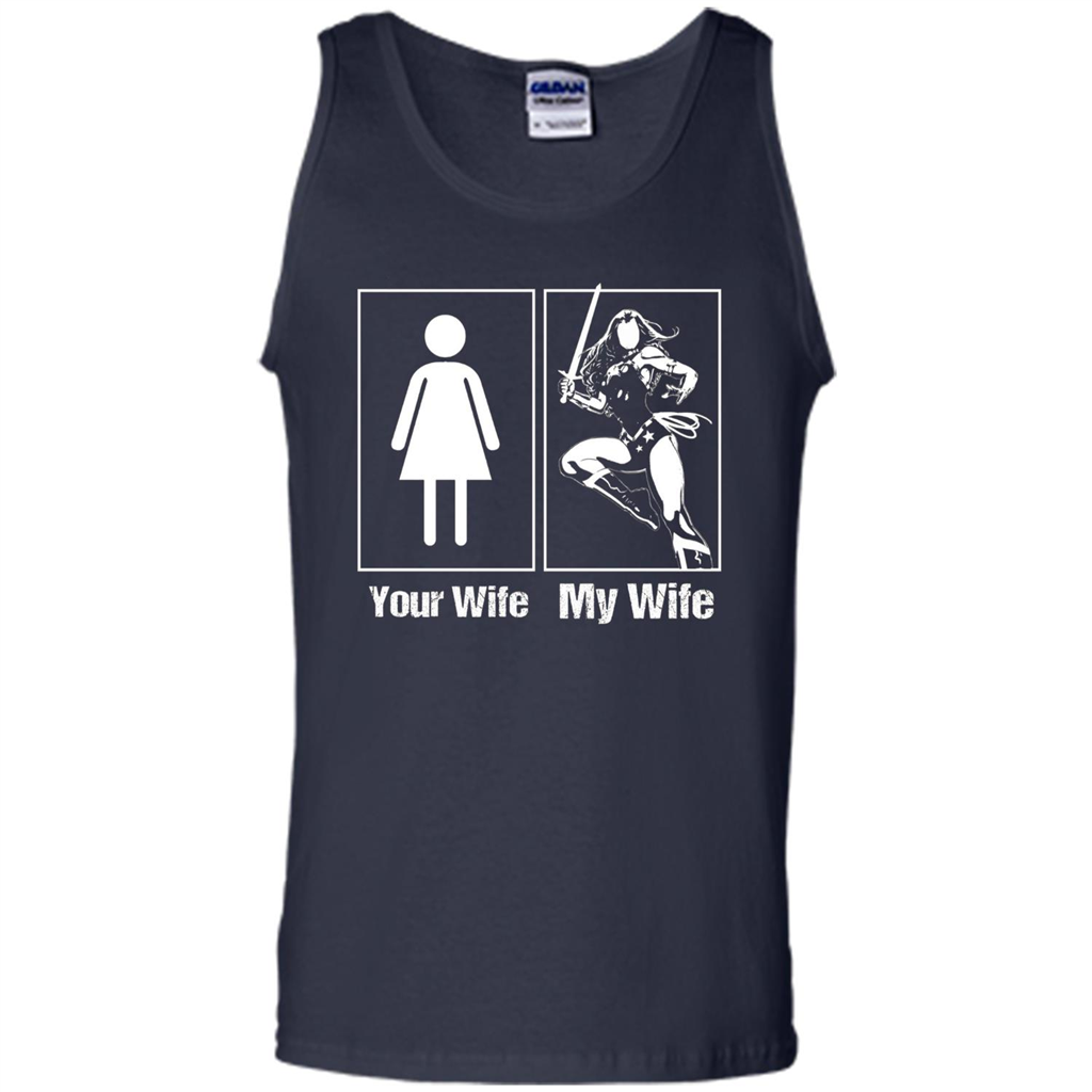 My Wife Is Super Woman T-shirt Mens Your Wife My Wife Navy
