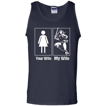 My Wife Is Super Woman T-shirt Mens Your Wife My Wife Navy