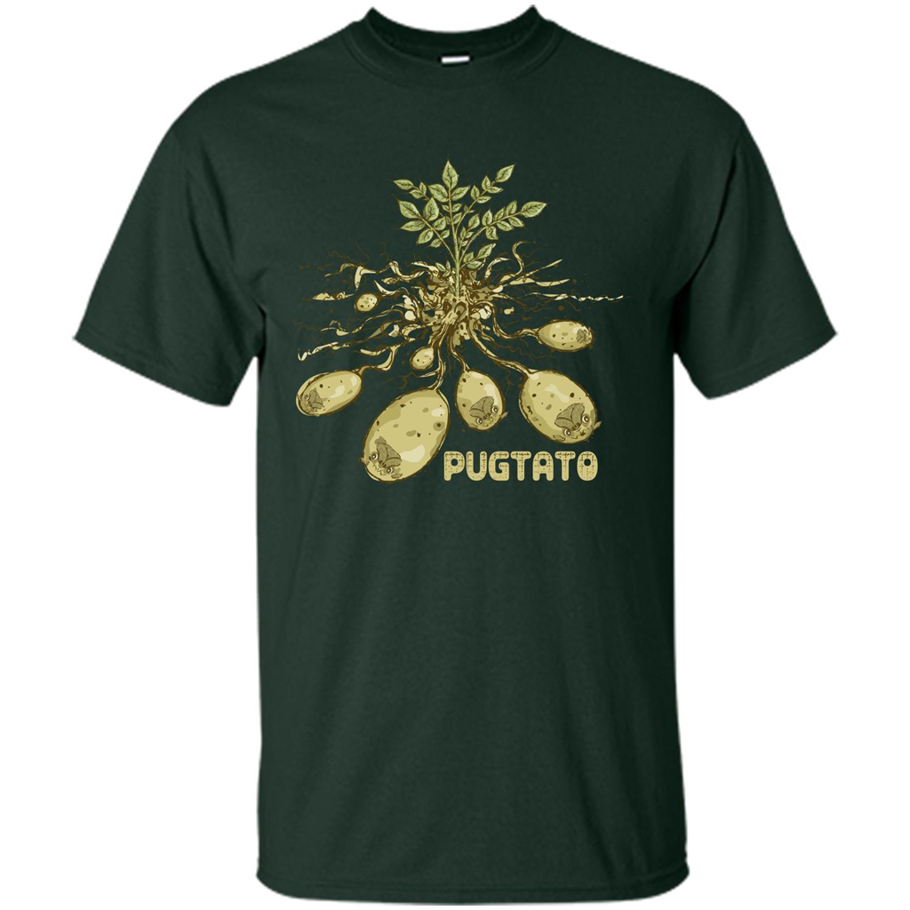 Pug Lover T-shirt Pug Potato Pugtato Forest Green
