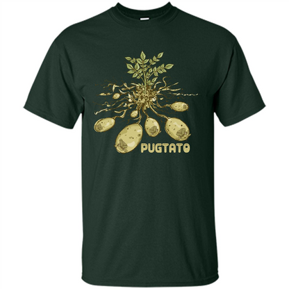 Pug Lover T-shirt Pug Potato Pugtato Forest Green